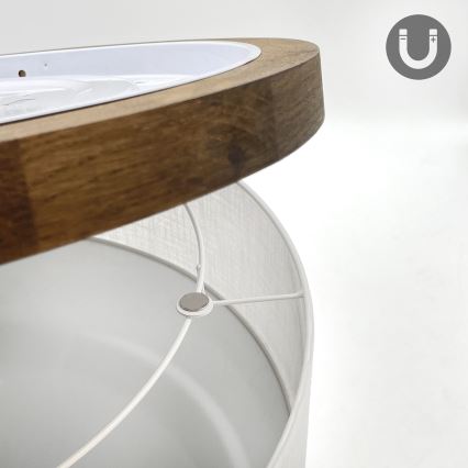 Brilagi - Lámpara de techo LED BELLADONNA 3xE27/15W/230V diámetro 50 cm blanco/roble nogal