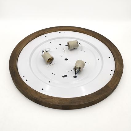 Brilagi - Lámpara de techo LED BELLADONNA 3xE27/15W/230V diámetro 50 cm blanco/roble nogal