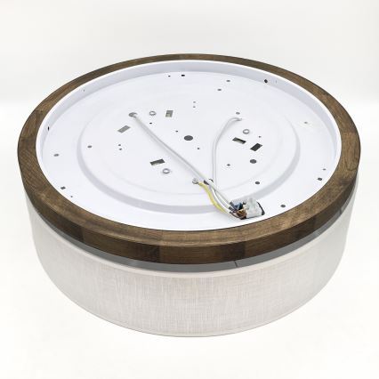 Brilagi - Lámpara de techo LED BELLADONNA 3xE27/15W/230V diámetro 50 cm blanco/roble nogal