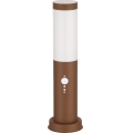 Brilagi - Lámpara para exteriores con sensor 1xE27/15W/230V 40 cm IP44 marrón