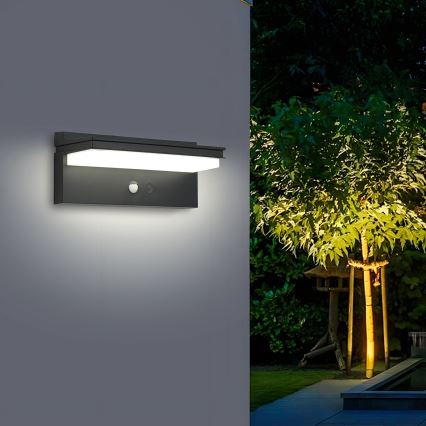 Brilagi - Lámpara solar de pared LED con sensor SUN SENSE LED/10W/3,7V 4000 mAh IP44
