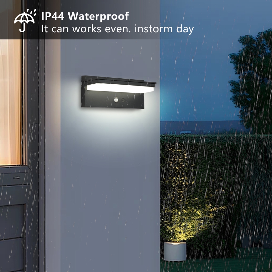 Brilagi - Lámpara solar de pared LED con sensor SUN SENSE LED/10W/3,7V 4000 mAh IP44