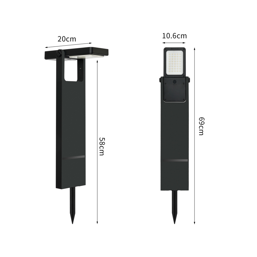 Brilagi - Lámpara solar LED SUN SPIKE LED/4W/3,7V 2200 mAh IP44