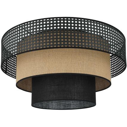 Brilagi - Lámpara de techo DAKOTA LUNETA 1xE27/15W/230V Ø 45 cm negro/rattán