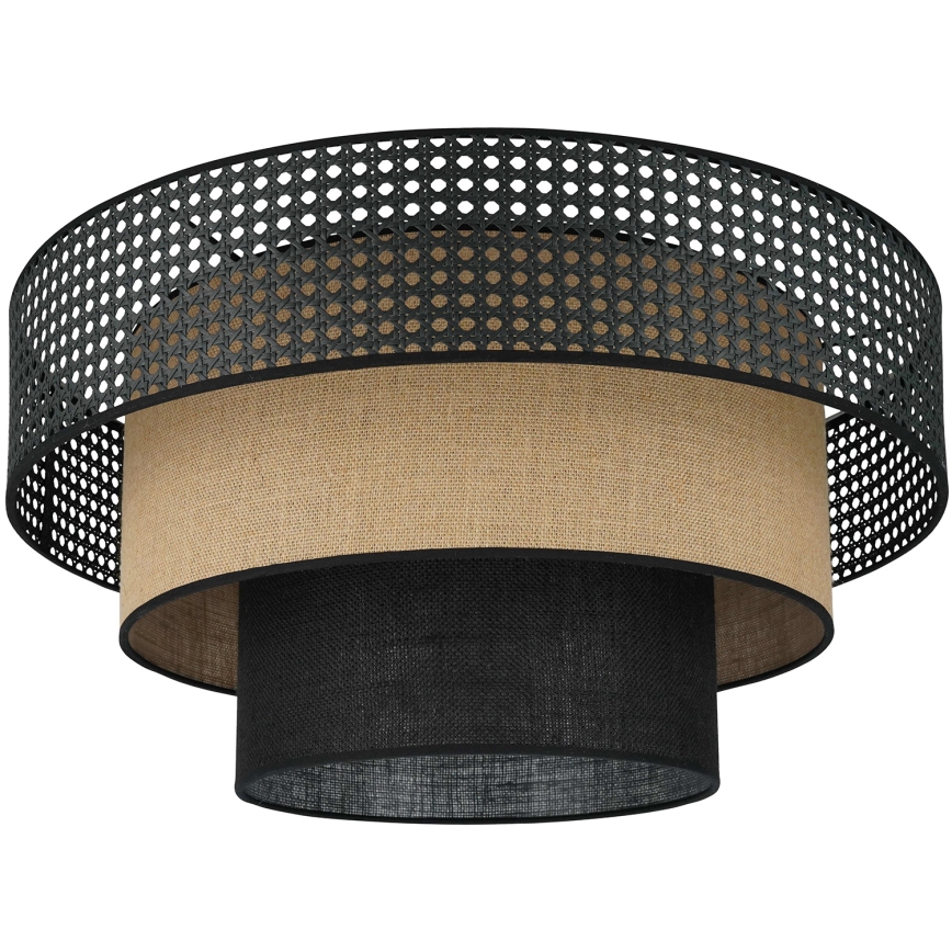 Brilagi - Lámpara de techo DAKOTA LUNETA 1xE27/15W/230V Ø 45 cm negro/rattán