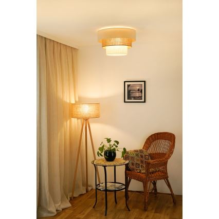 Brilagi - Lámpara de techo DENVER LUNETA 1xE27/15W/230V diámetro 45 cm beige/marrón/crema