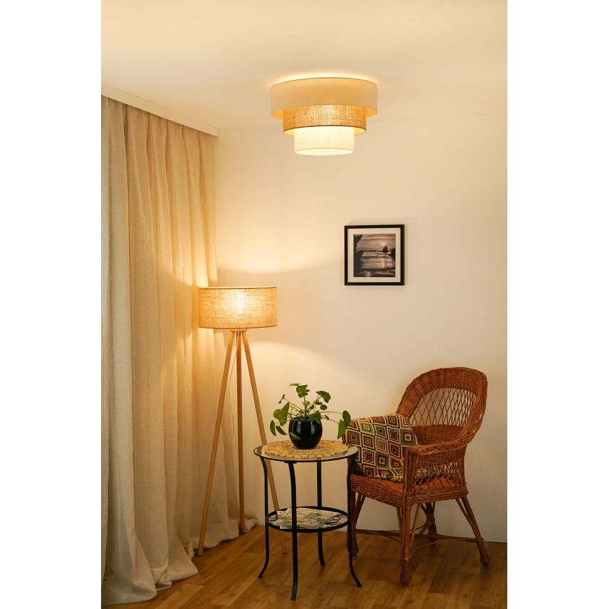 Brilagi - Lámpara de techo DENVER LUNETA 1xE27/15W/230V diámetro 45 cm beige/marrón/crema