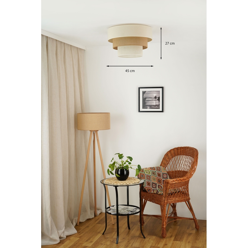 Brilagi - Lámpara de techo DENVER LUNETA 1xE27/15W/230V diámetro 45 cm beige/marrón/crema