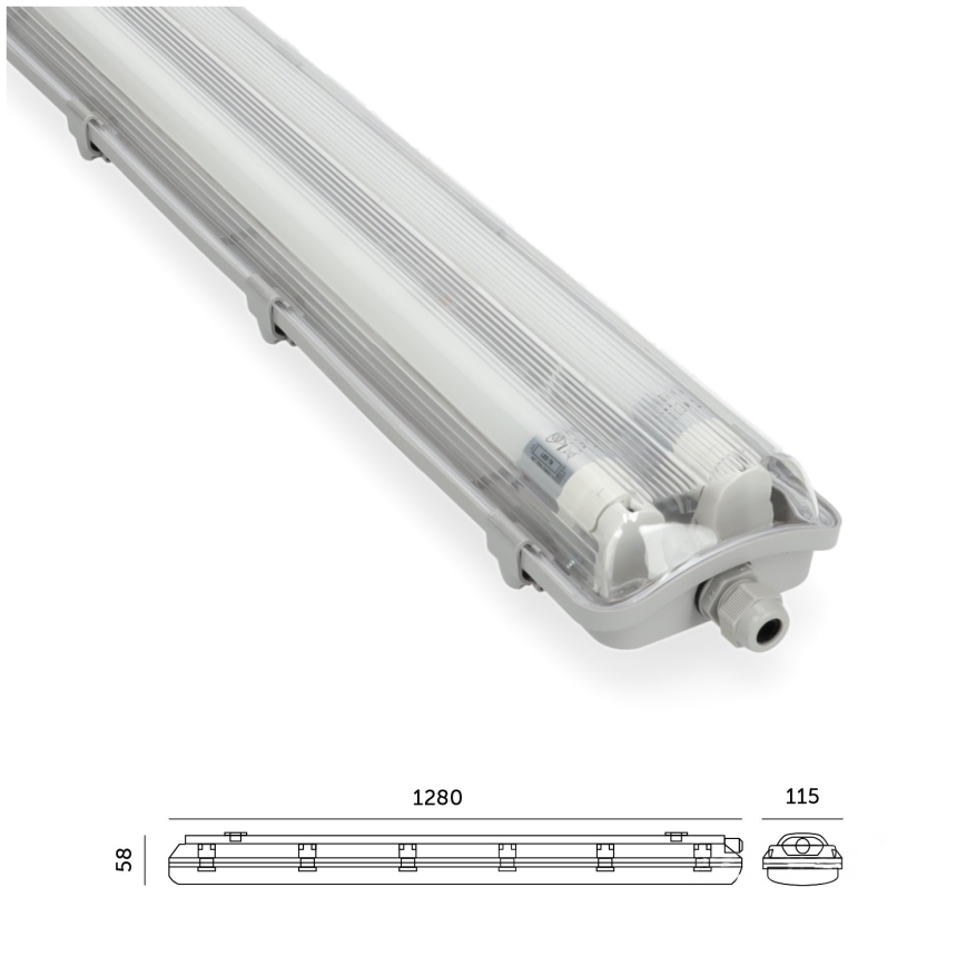 Brilagi - Lámpara técnica LED fluorescente OPTIMA T8 2xG13/18W/230V 4000K IP65 128 cm