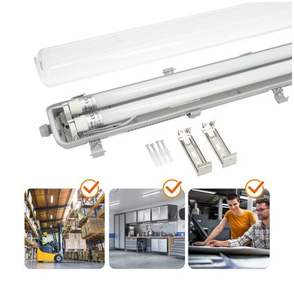 Brilagi - Lámpara técnica LED fluorescente OPTIMA T8 2xG13/18W/230V 4000K IP65 128 cm - palé 110 pz