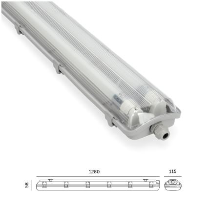 Brilagi - Lámpara técnica LED fluorescente OPTIMA T8 2xG13/18W/230V 4000K IP65 128 cm - palé 110 pz