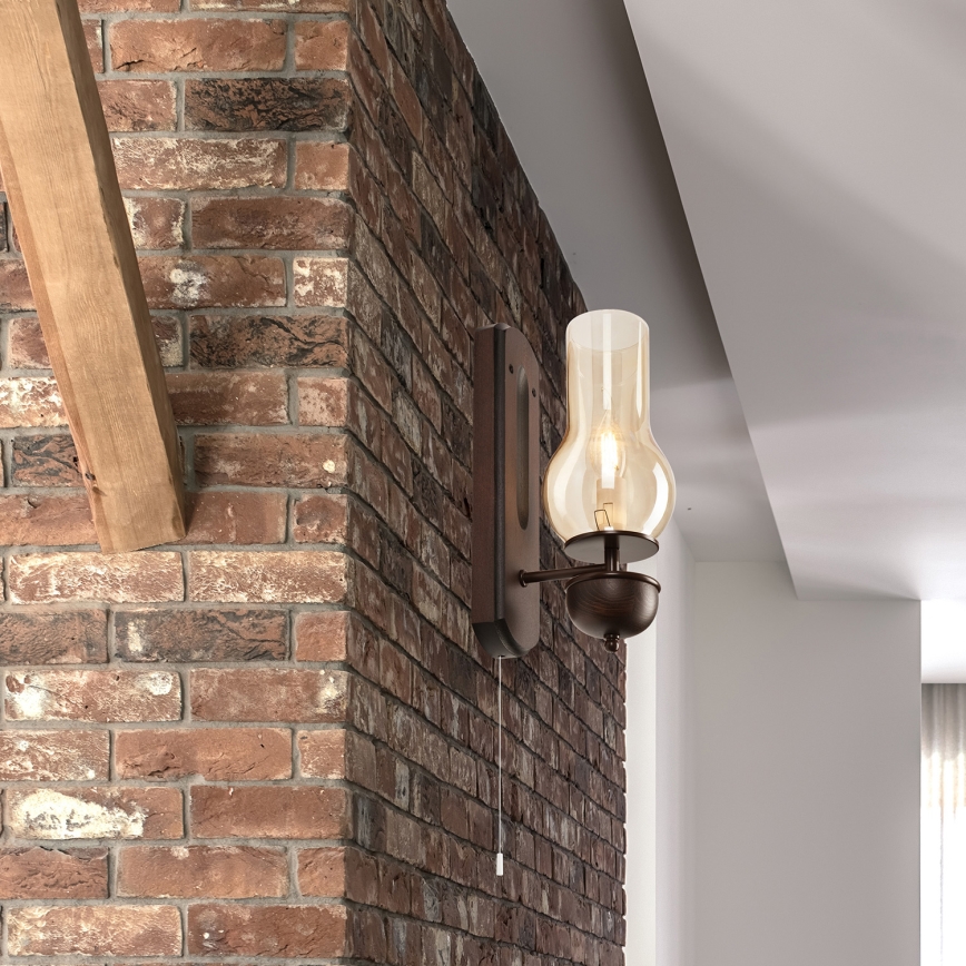 Brilagi - LED Aplique COTTAGE 1xE14/40W/230V haya/marrón