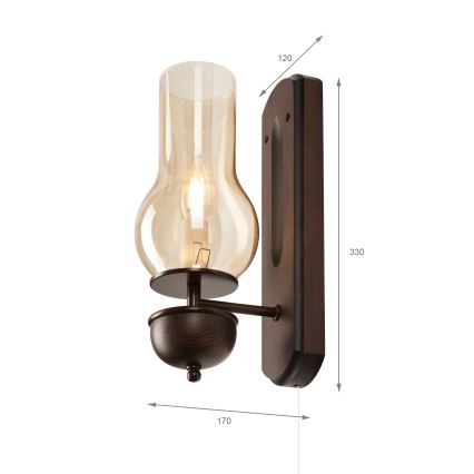 Brilagi - LED Aplique COTTAGE 1xE14/40W/230V haya/marrón