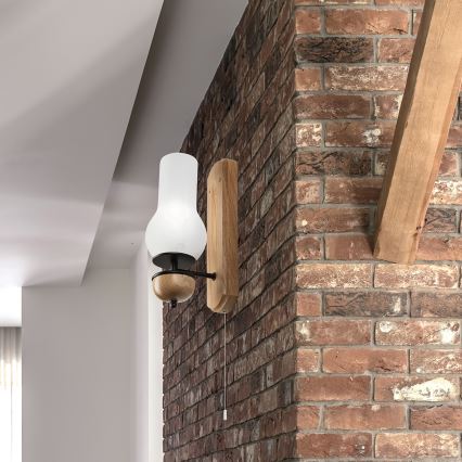 Brilagi - LED Aplique COTTAGE 1xE14/40W/230V roble/blanco