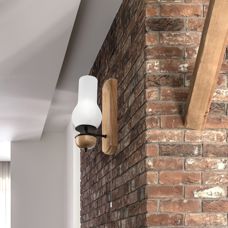 Brilagi - LED Aplique COTTAGE 1xE14/40W/230V roble/blanco