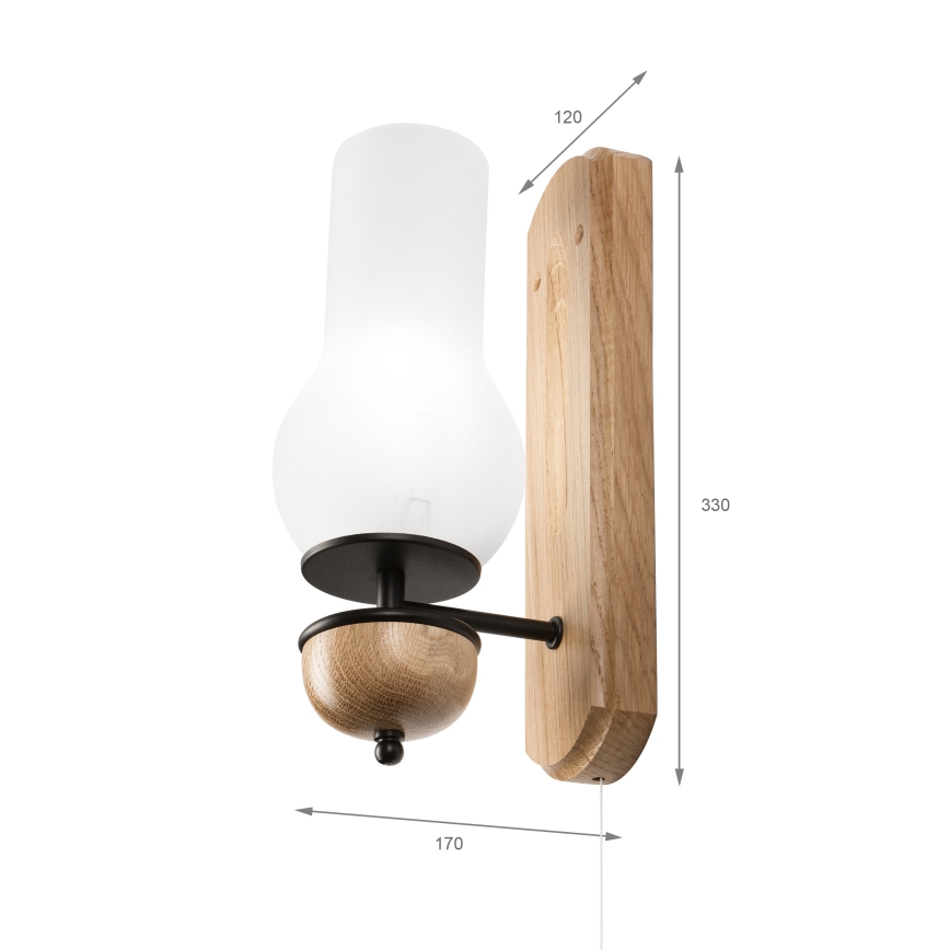 Brilagi - LED Aplique COTTAGE 1xE14/40W/230V roble/blanco