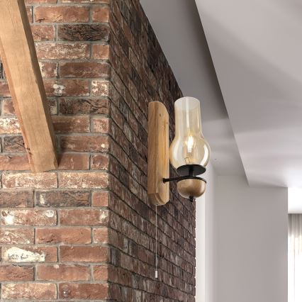 Brilagi - LED Aplique COTTAGE 1xE14/40W/230V roble/marrón