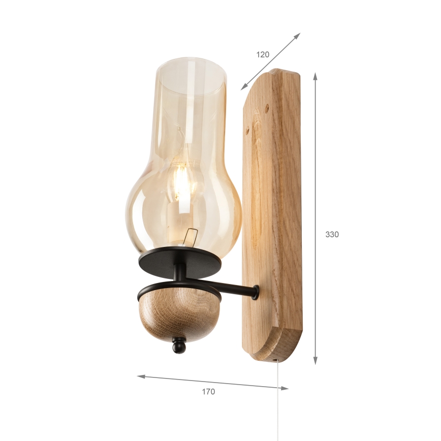 Brilagi - LED Aplique COTTAGE 1xE14/40W/230V roble/marrón