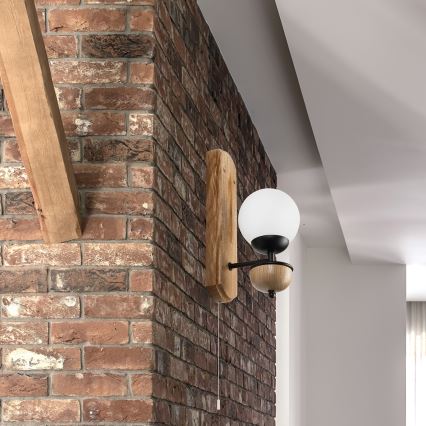 Brilagi - LED Aplique COTTAGE 1xG9/40W/230V roble/blanco
