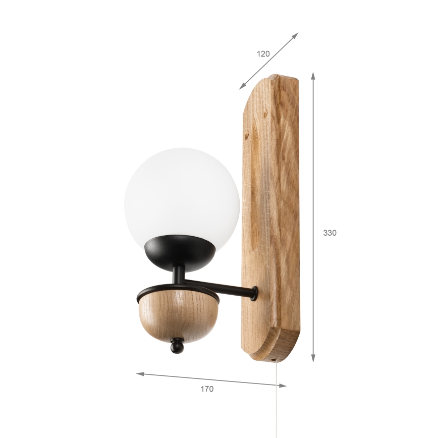 Brilagi - LED Aplique COTTAGE 1xG9/40W/230V roble/blanco