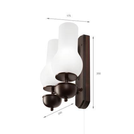 Brilagi - LED Aplique COTTAGE 2xE14/40W/230V haya/blanco