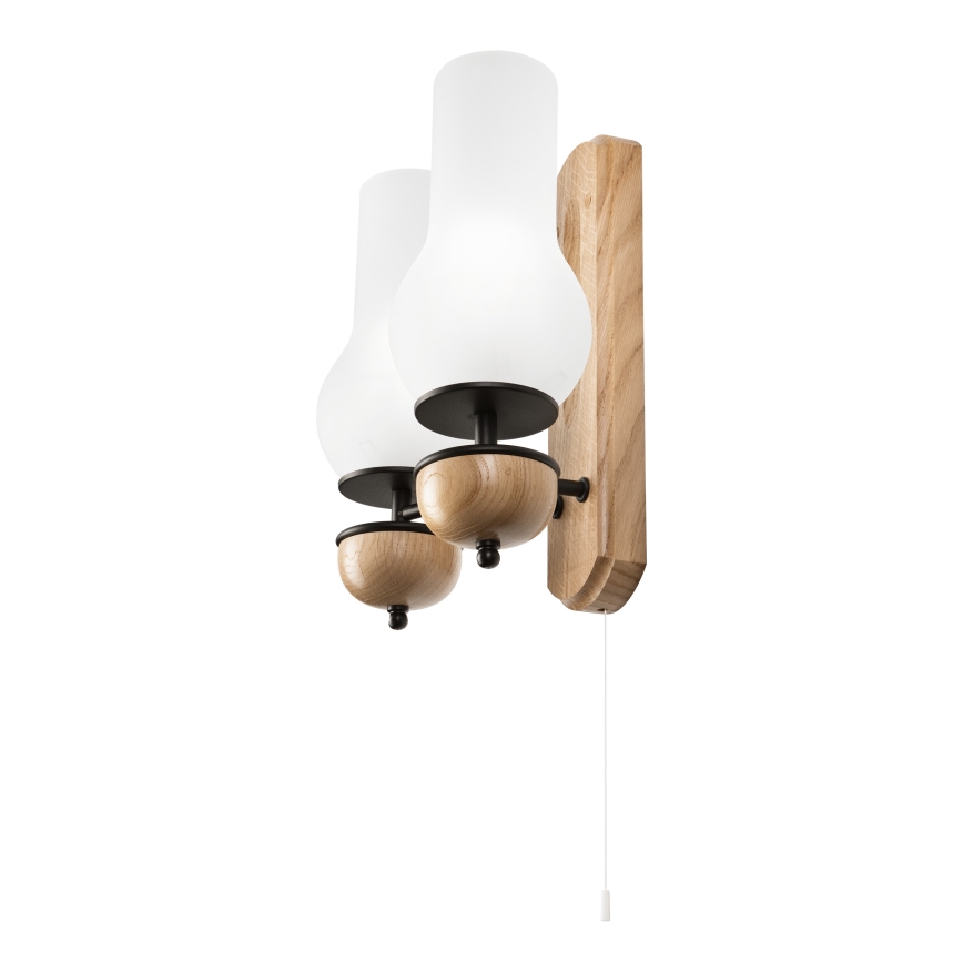 Brilagi - LED Aplique COTTAGE 2xE14/40W/230V roble/blanco