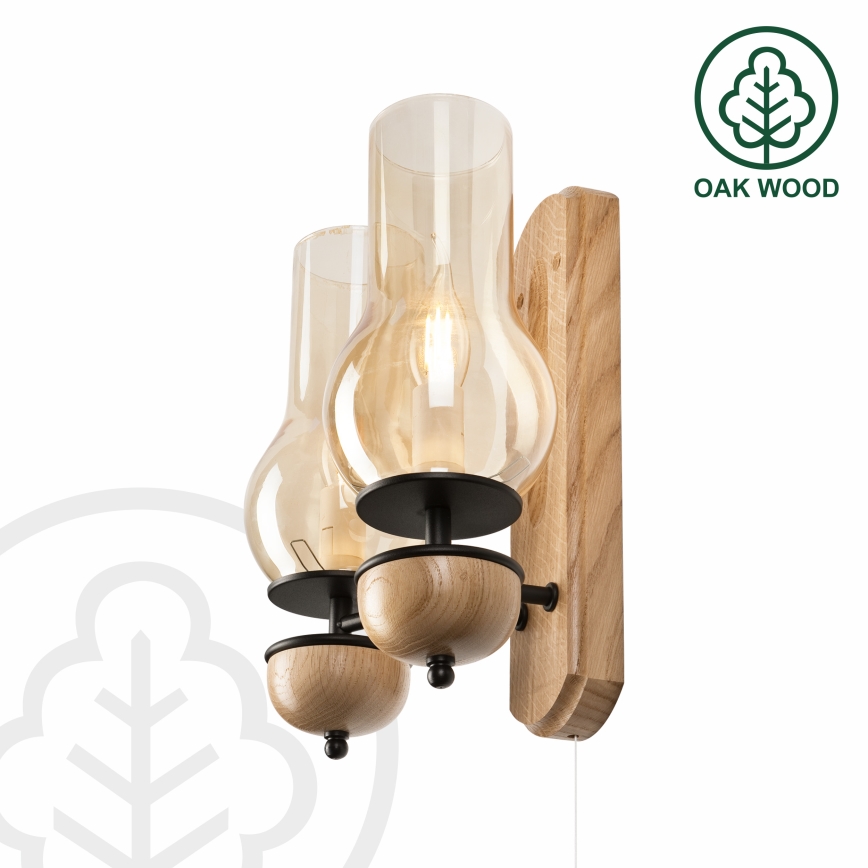 Brilagi - LED Aplique COTTAGE 2xE14/40W/230V roble/marrón