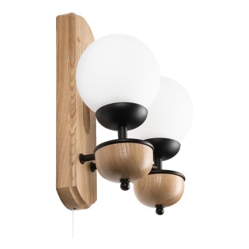 Brilagi - LED Aplique COTTAGE 2xG9/40W/230V roble/blanco