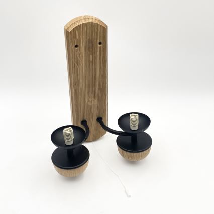 Brilagi - LED Aplique COTTAGE 2xG9/40W/230V roble/blanco