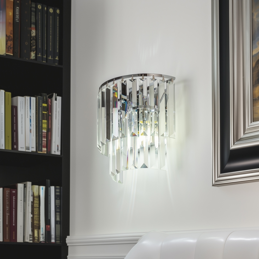 Brilagi - LED Aplique de cristal MOZART 2xE14/40W/230V cromo brillante