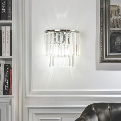 Brilagi - LED Aplique de cristal MOZART 2xE14/40W/230V cromo brillante