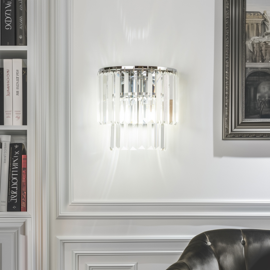 Brilagi - LED Aplique de cristal MOZART 2xE14/40W/230V cromo brillante