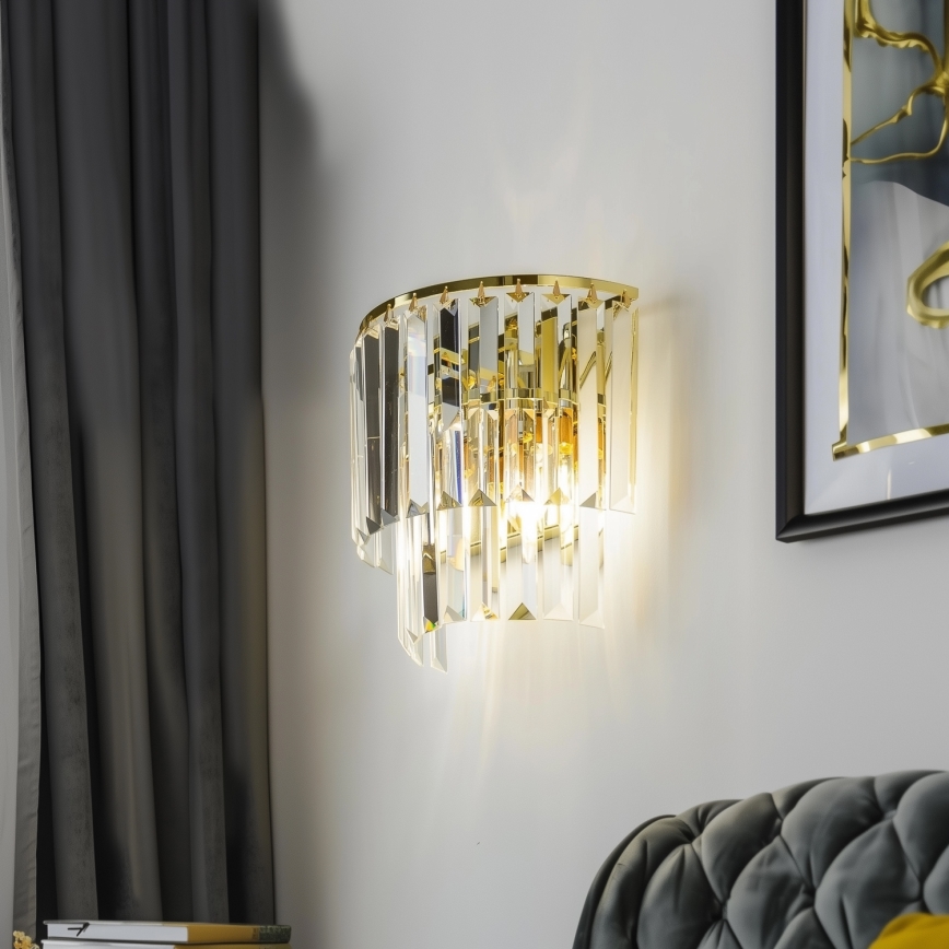 Brilagi - LED Aplique de cristal MOZART 2xE14/40W/230V dorado