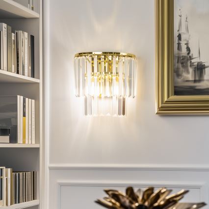 Brilagi - LED Aplique de cristal MOZART 2xE14/40W/230V dorado