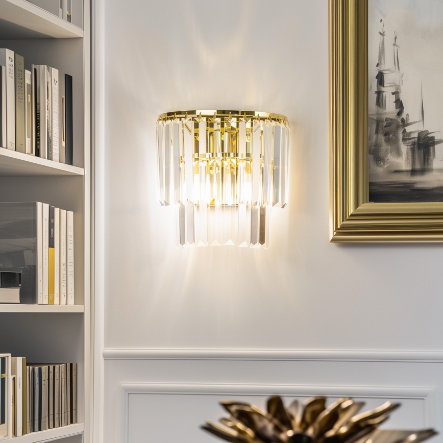 Brilagi - LED Aplique de cristal MOZART 2xE14/40W/230V dorado