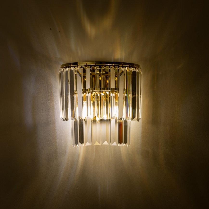 Brilagi - LED Aplique de cristal MOZART 2xE14/40W/230V dorado
