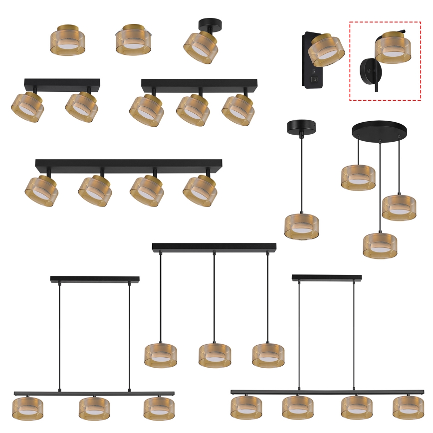 Brilagi - LED Aplique de pared AURA LUX 1xGX53/30W/230V negro/dorado