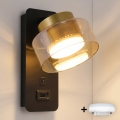Brilagi - LED Aplique de pared con puerto USB AURA LUX 1xGX53/30W/230V negro/dorado