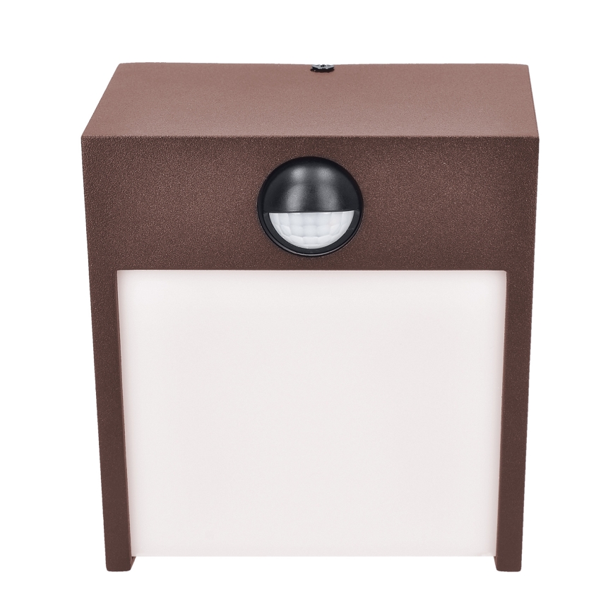 Brilagi - Aplique LED de pared exterior con sensor TERNI LED/12W/230V marrón IP44