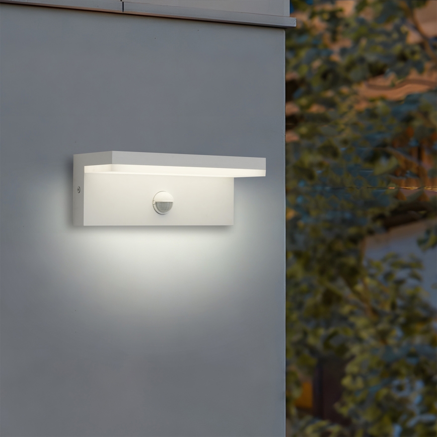 Brilagi - Aplique LED exterior con sensor TESSI LED/10W/230V blanco IP54