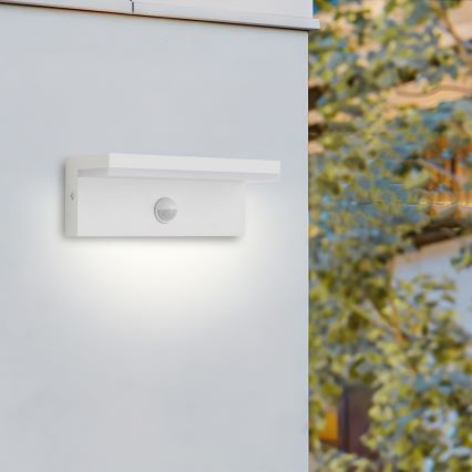 Brilagi - Aplique LED exterior con sensor TESSI LED/10W/230V blanco IP54