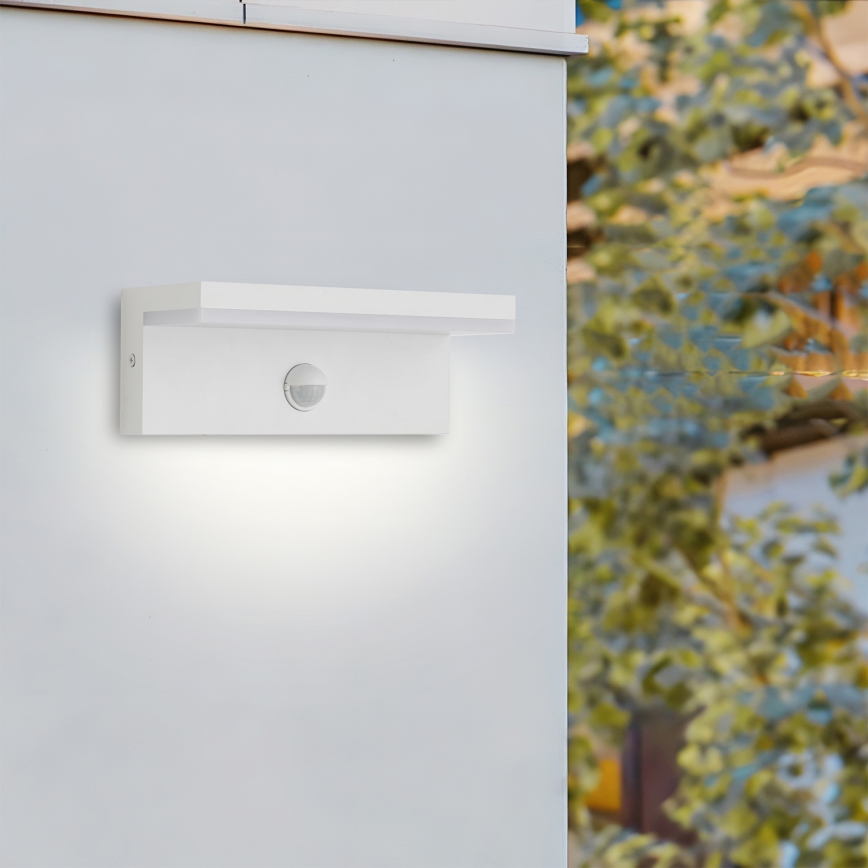 Brilagi - Aplique LED exterior con sensor TESSI LED/10W/230V blanco IP54