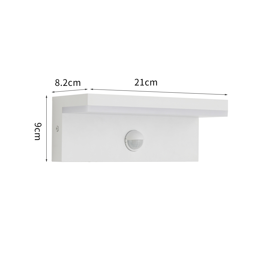 Brilagi - Aplique LED exterior con sensor TESSI LED/10W/230V blanco IP54