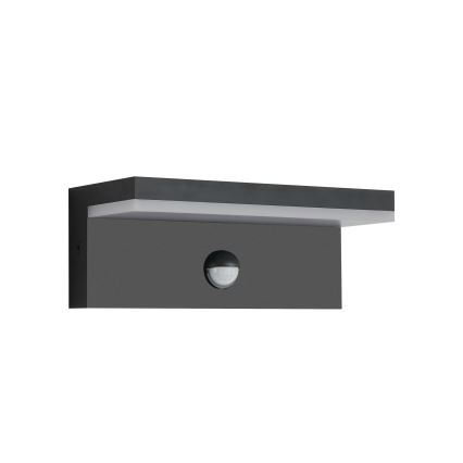 Brilagi - Aplique de pared LED para exterior con sensor TESSI LED/10W/230V negro IP54