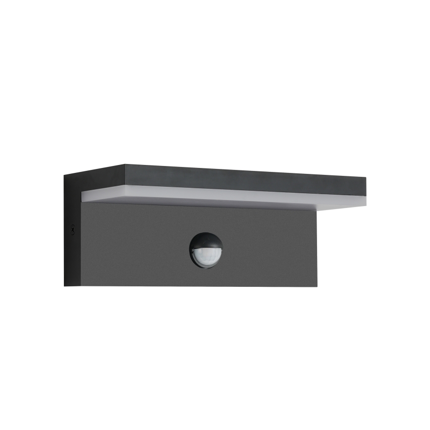 Brilagi - Aplique de pared LED para exterior con sensor TESSI LED/10W/230V negro IP54