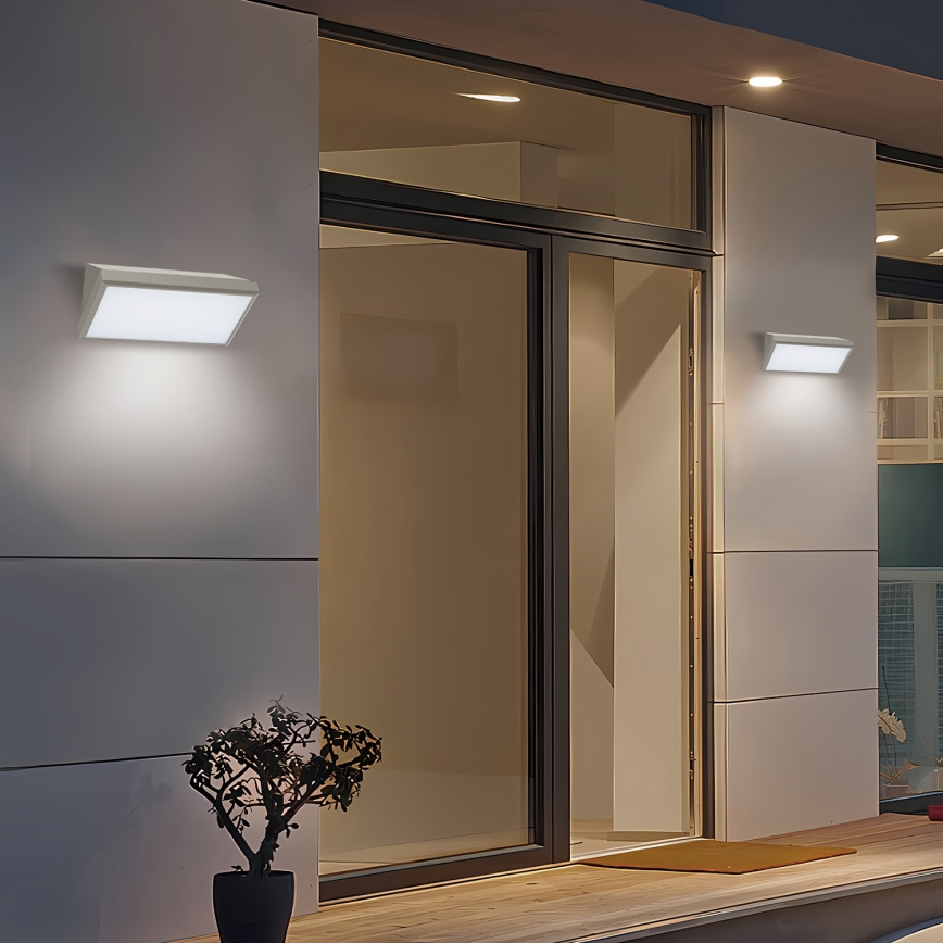 Brilagi - Aplique mural LED para exterior con sensor TRIANGLE LED/20W/230V gris IP65