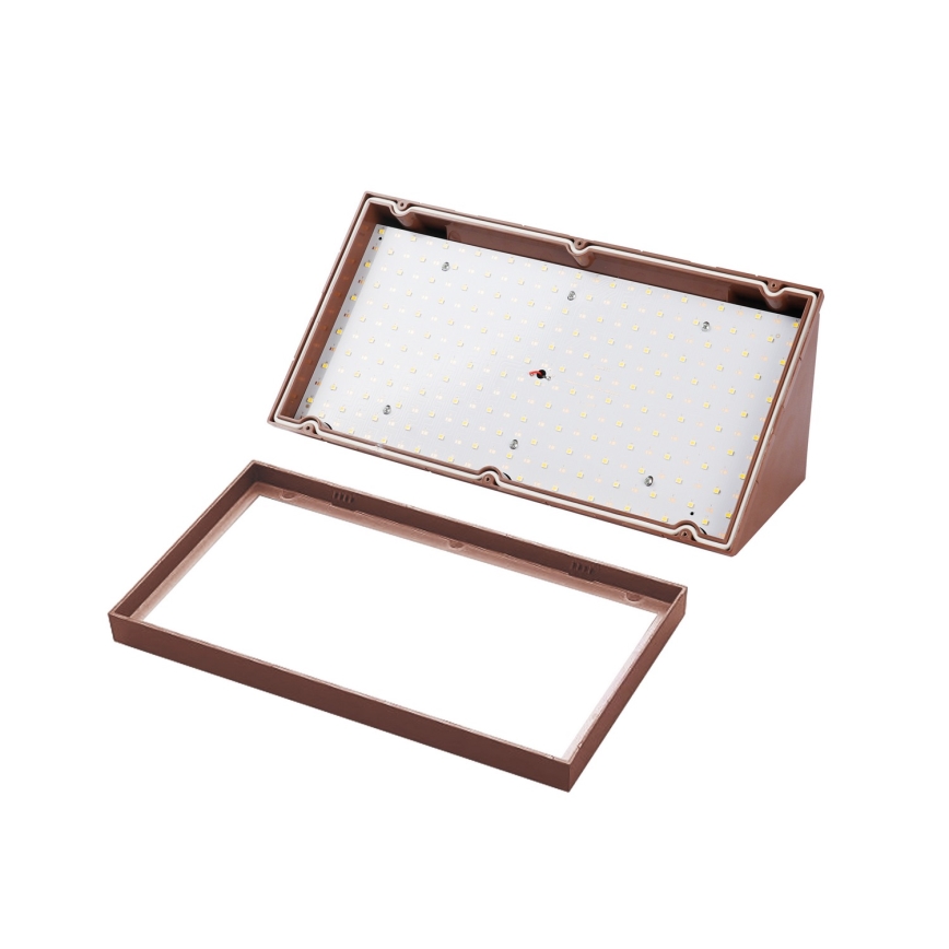 Brilagi - Aplique de pared exterior LED con sensor TRIANGLE LED/20W/230V marrón IP65