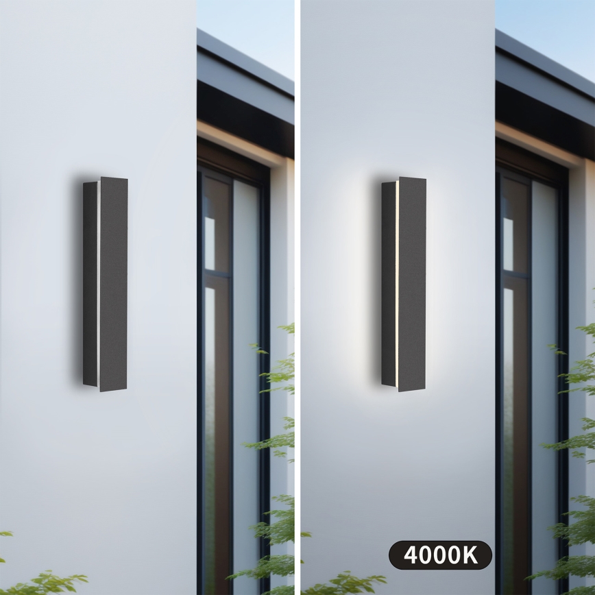 Brilagi - Aplique de pared exterior LED LINEAR LED/8W/230V 4000K IP65 30 cm antracita CRI 90