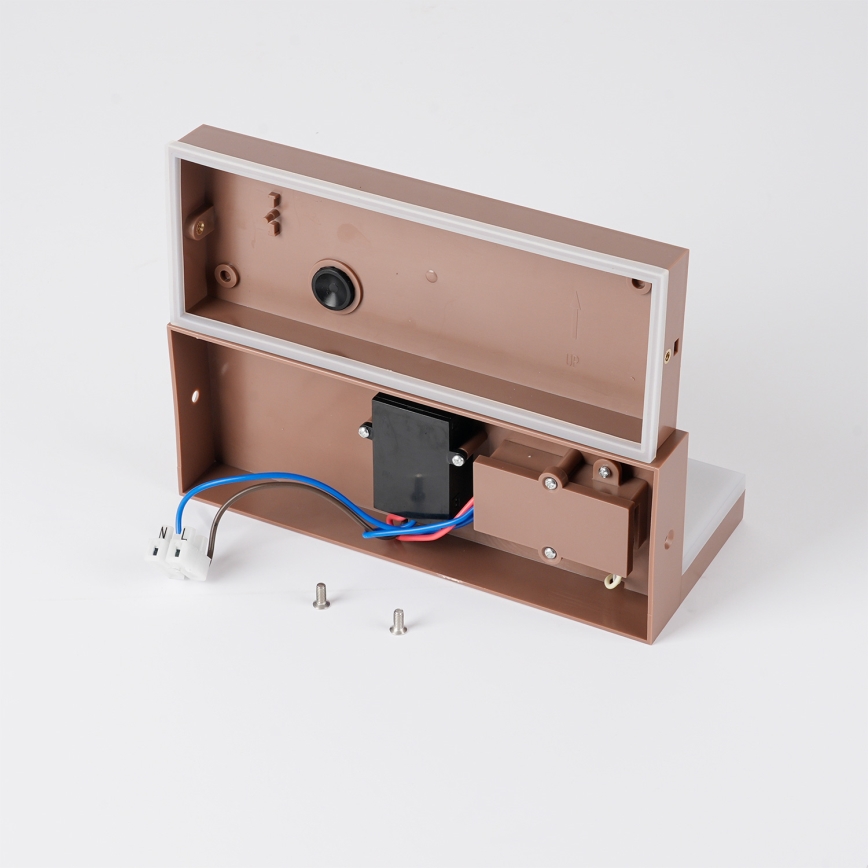 Brilagi - Aplique LED de pared para exterior con sensor TESSI LED/10W/230V marrón IP54