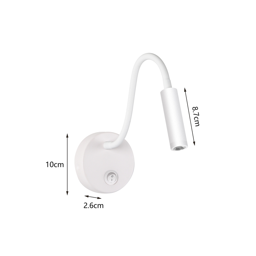 Brilagi - LED Aplique flexible MAYA LED/3W/230V 4000K blanco